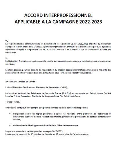 Accord Interprofessionnel 2020-2021