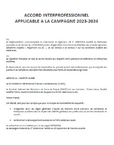 Accord Interprofessionnel 2023-2024